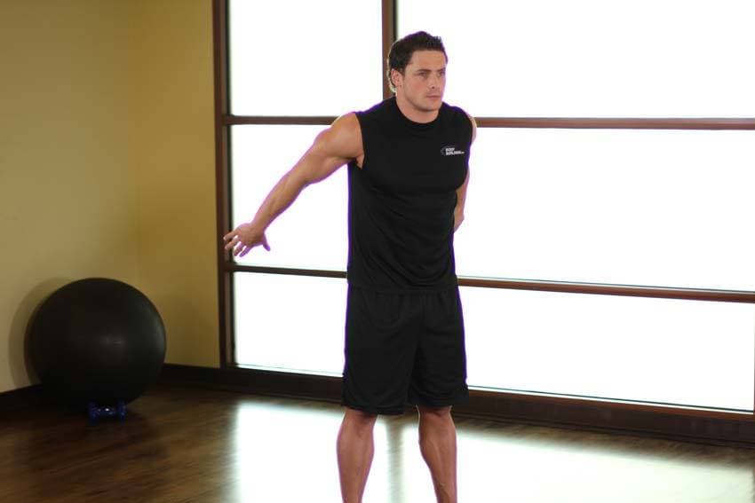 Dynamic Back Stretch, position 1 of 2