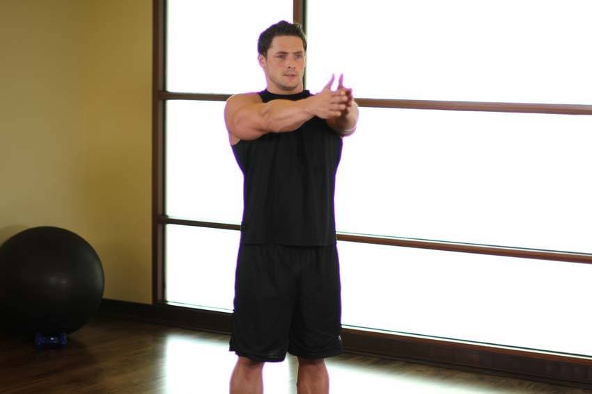 Dynamic Chest Stretch, position 1 of 2