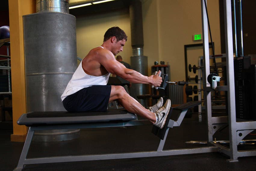 Elevated Cable Rows, position 1 of 2