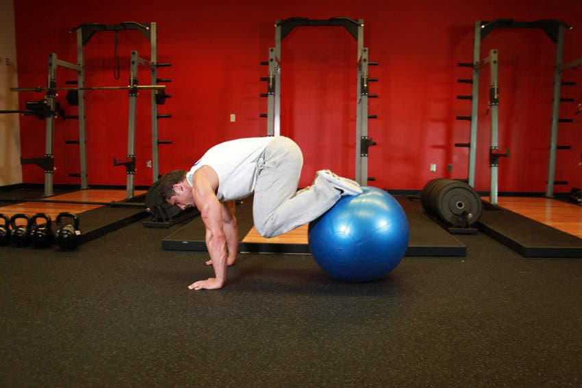 Exercise Ball Pull-In, position 2 of 2