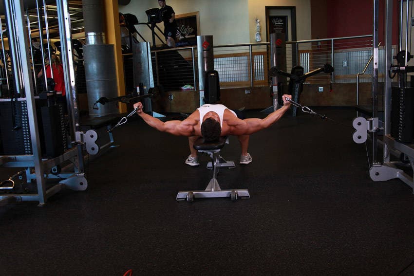 Flat Bench Cable Flyes, position 1 of 2