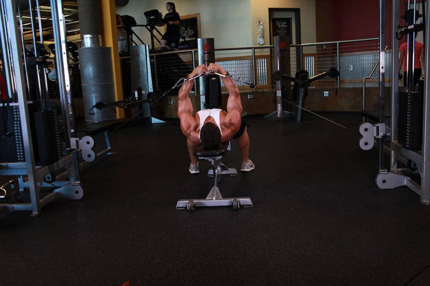Flat Bench Cable Flyes, position 2 of 2