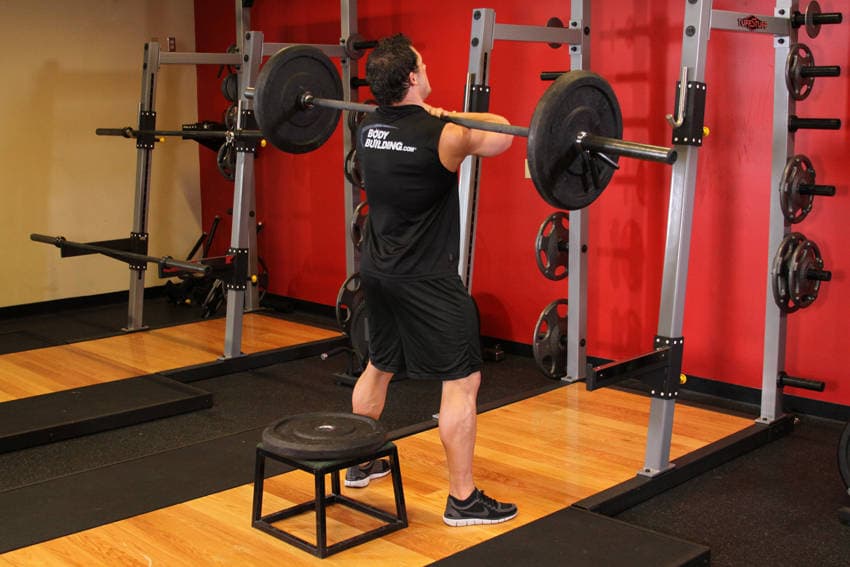 Front Barbell Squat To A Bench, position 1 of 2