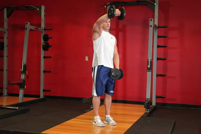 Front Dumbbell Raise, position 2 of 2