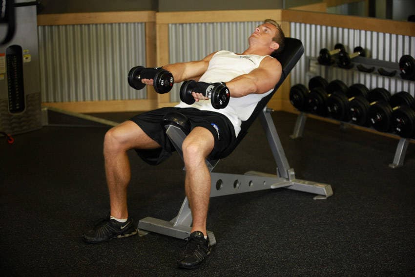 Front Incline Dumbbell Raise, position 1 of 2
