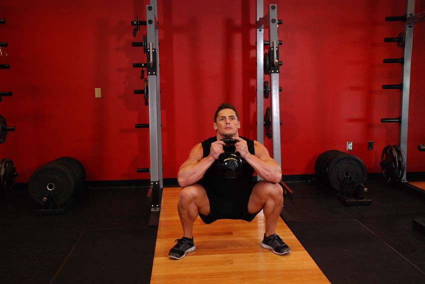 Goblet Squat, position 2 of 2