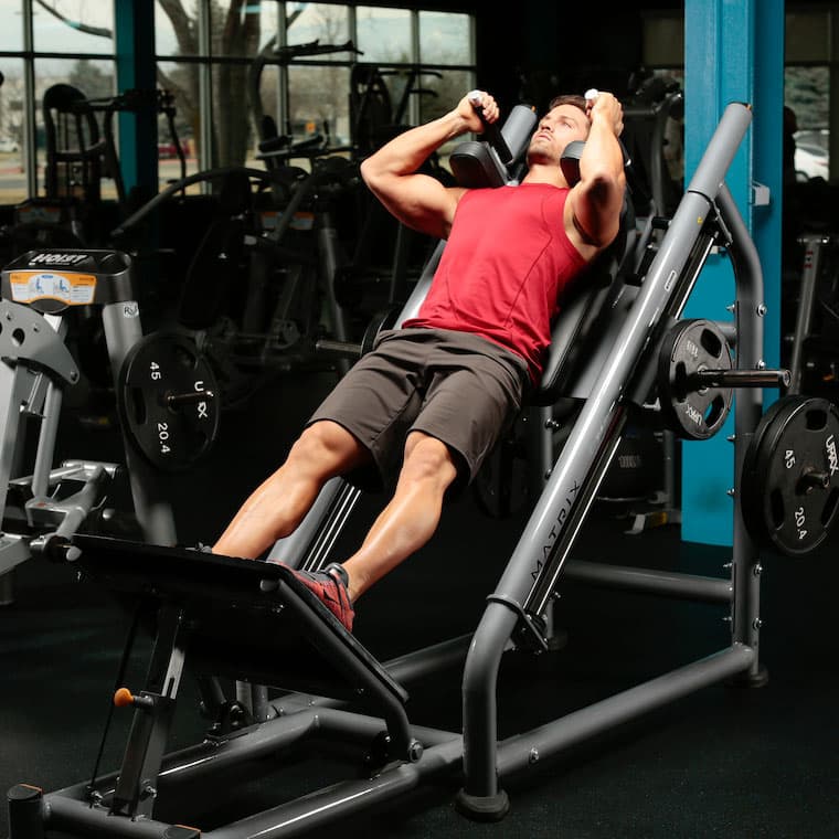 Hack Squat, position 1 of 2