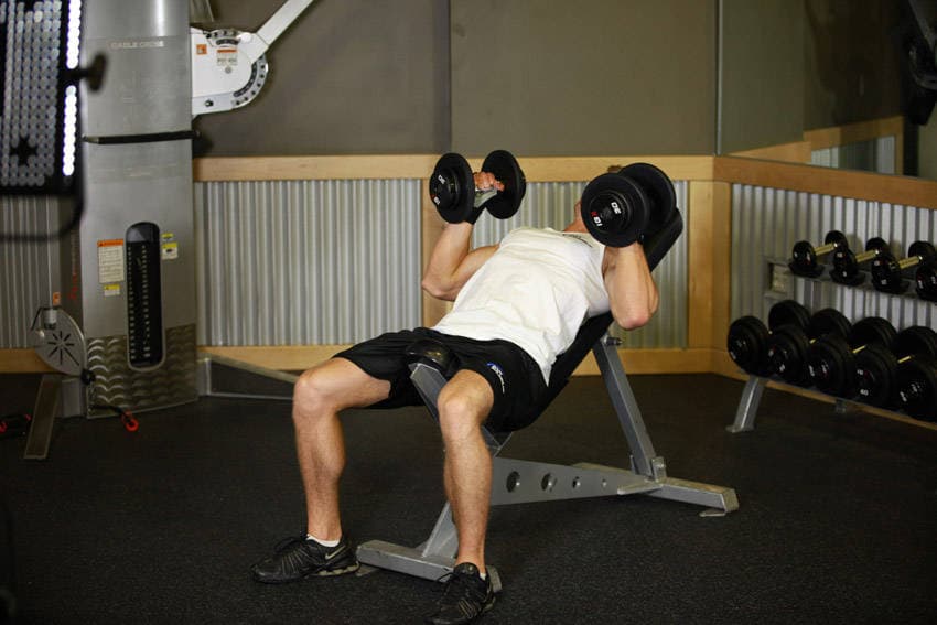 Hammer Grip Incline DB Bench Press, position 1 of 2