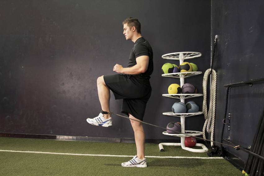 Hip Flexion with Band, position 2 of 2