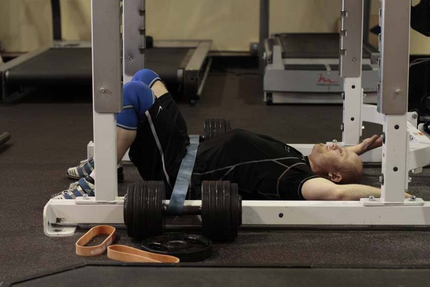 Hip Lift with Band, position 1 of 2