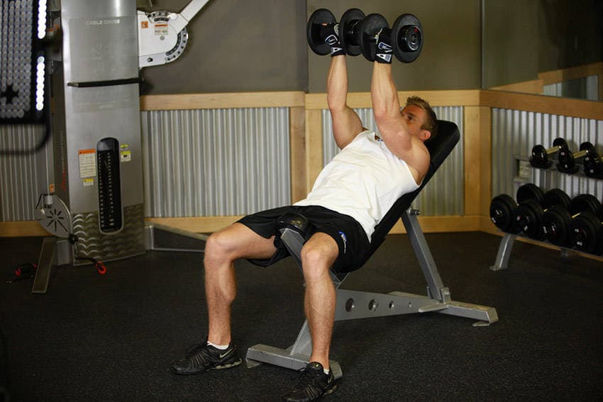 Incline Dumbbell Flyes - With A Twist, position 2 of 2