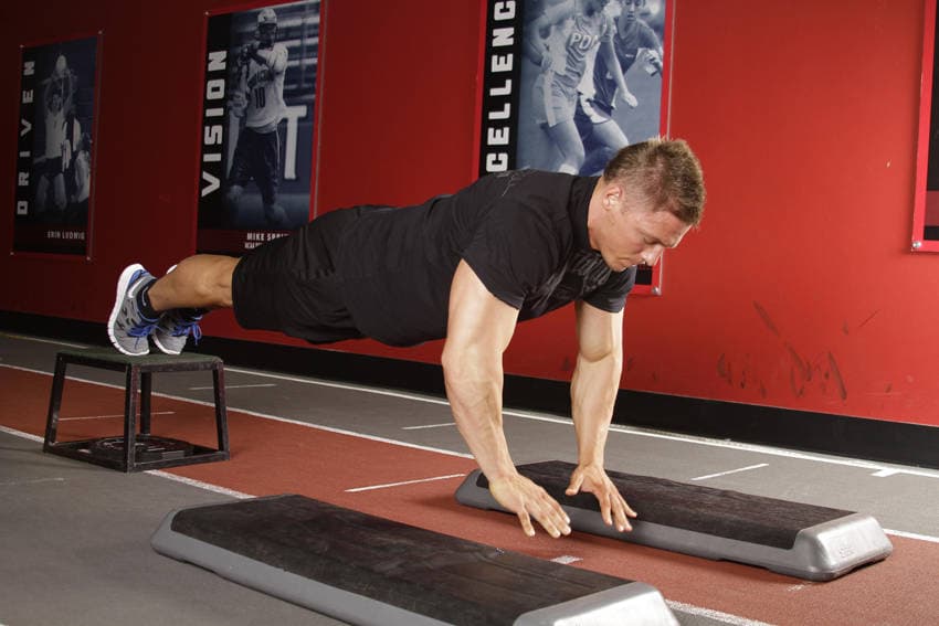 Incline Push-Up Depth Jump, position 2 of 2