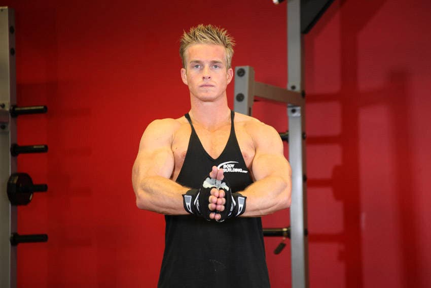 Isometric Chest Squeezes, position 2 of 2