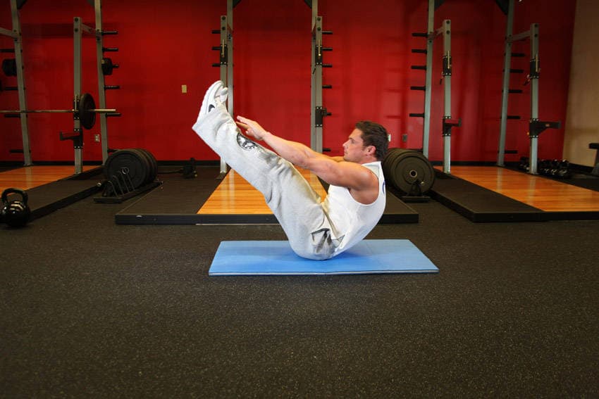 Jackknife Sit-Up, position 2 of 2