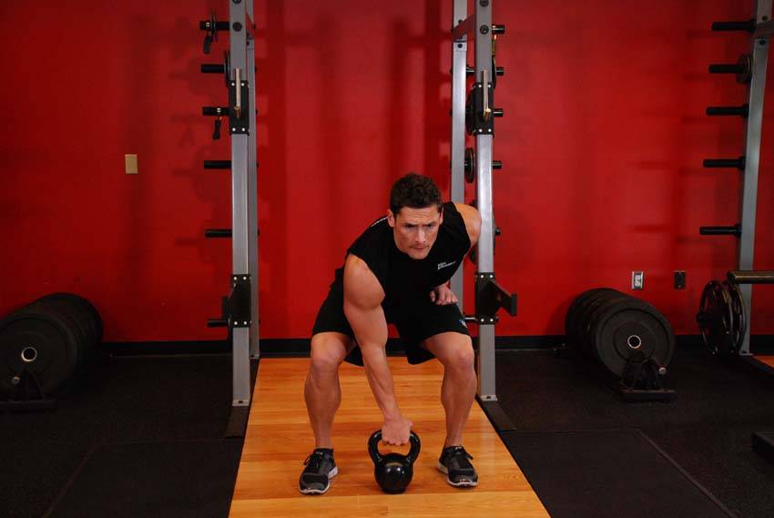Kettlebell Dead Clean, position 1 of 2
