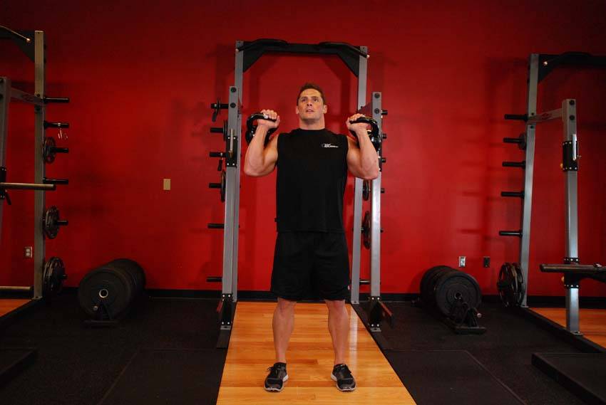 Kettlebell Seesaw Press, position 1 of 2