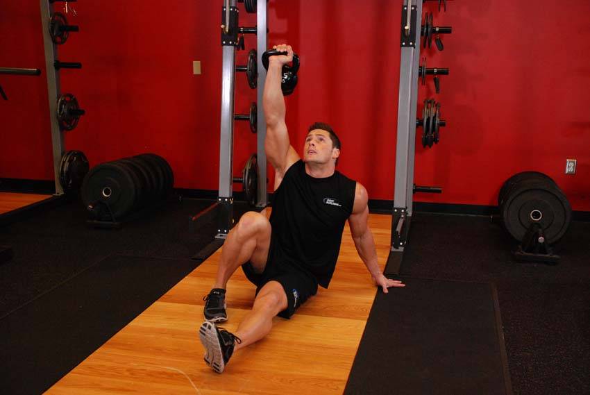Kettlebell Turkish Get-Up (Lunge style), position 2 of 2