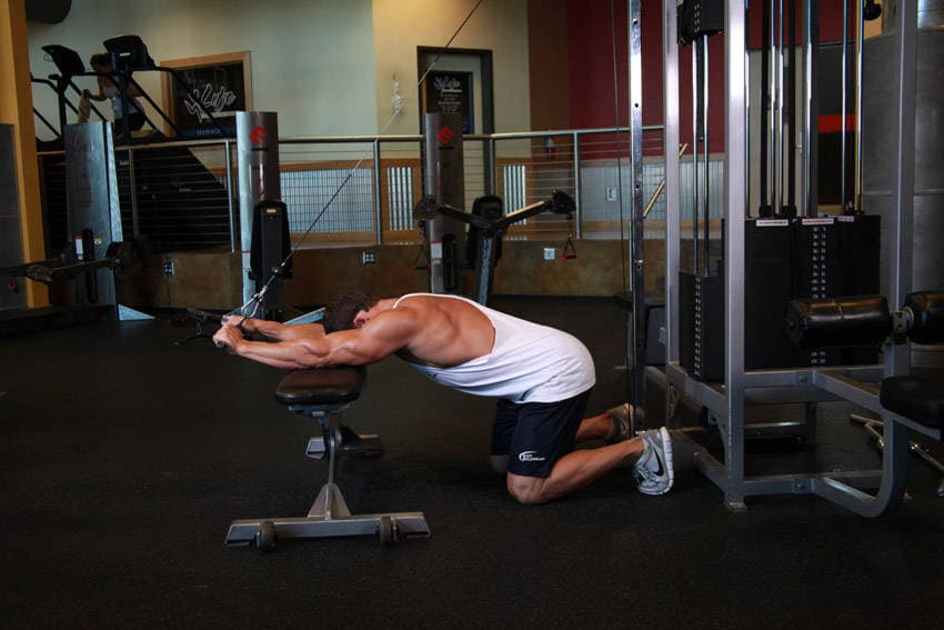 Kneeling Cable Triceps Extension, position 2 of 2