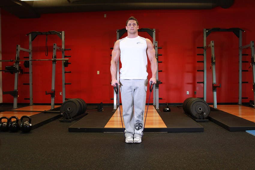 Lateral Raise - With Bands, position 1 of 2