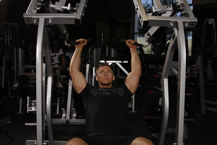 Leverage Shoulder Press, position 2 of 2