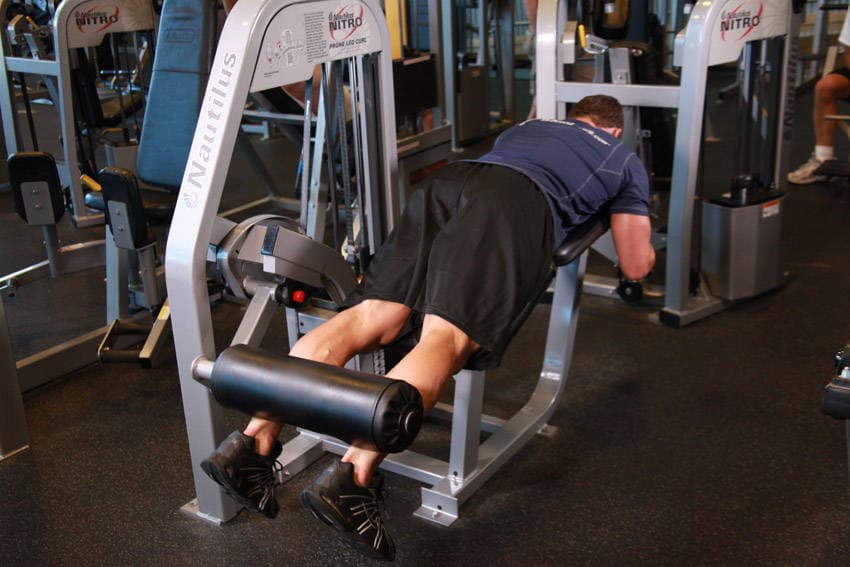 Lying Leg Curls, position 1 of 2