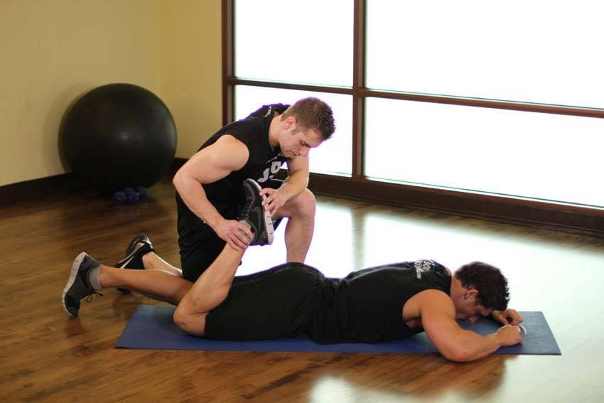 Lying Prone Quadriceps, position 2 of 2