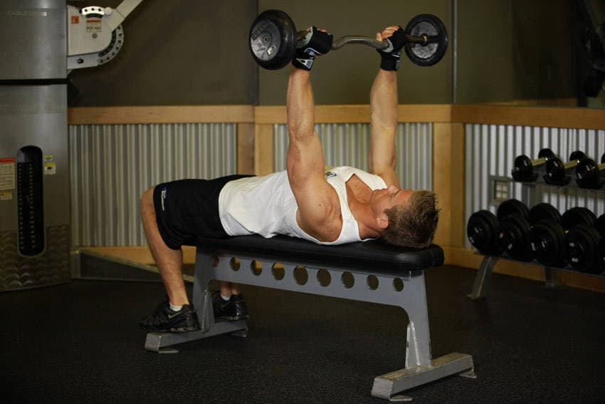 Lying Triceps Press, position 1 of 2
