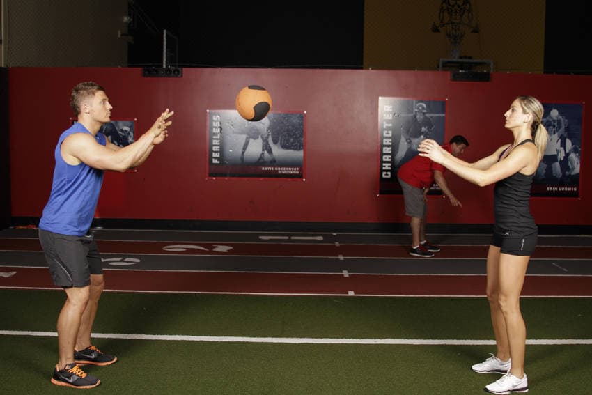 Medicine Ball Chest Pass, position 2 of 2