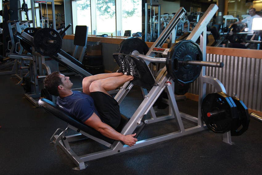 Narrow Stance Leg Press, position 1 of 2