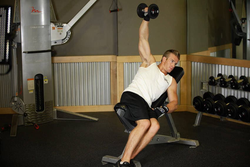 One-Arm Incline Lateral Raise, position 2 of 2