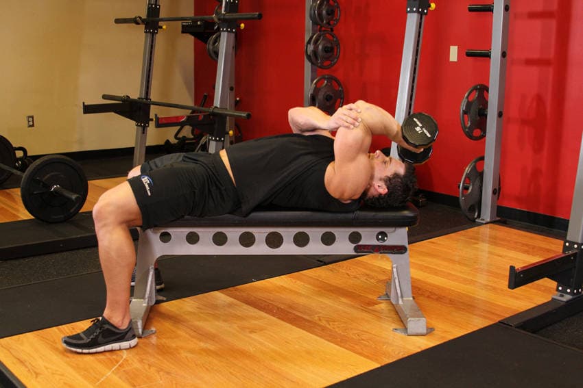 One Arm Pronated Dumbbell Triceps Extension, position 2 of 2