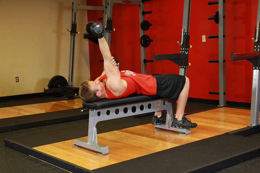 One Arm Supinated Dumbbell Triceps Extension, position 2 of 2