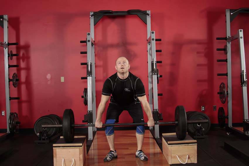 Power Clean from Blocks, position 1 of 2