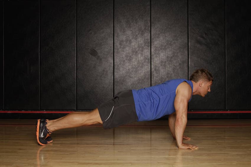 Push Up to Side Plank, position 1 of 2