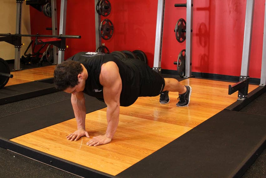 Pushups (Close and Wide Hand Positions), position 2 of 2