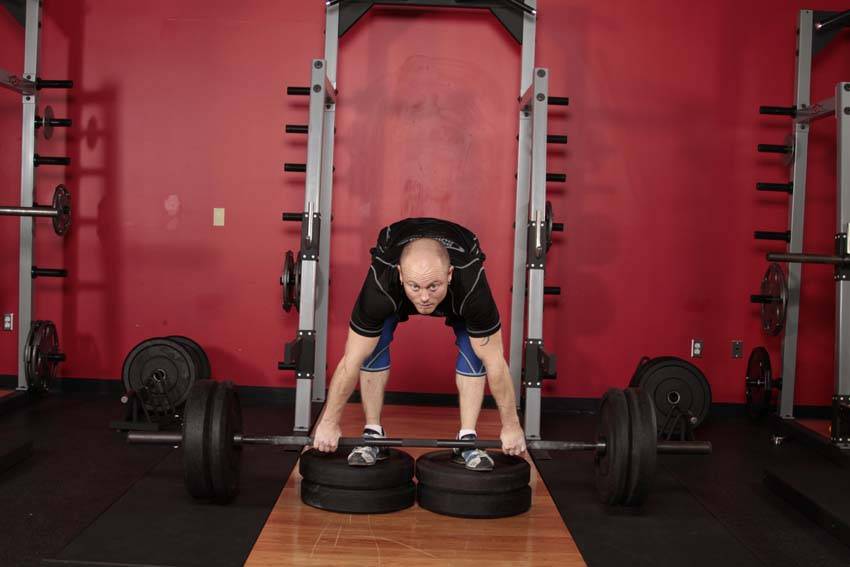 Romanian Deadlift from Deficit, position 2 of 2