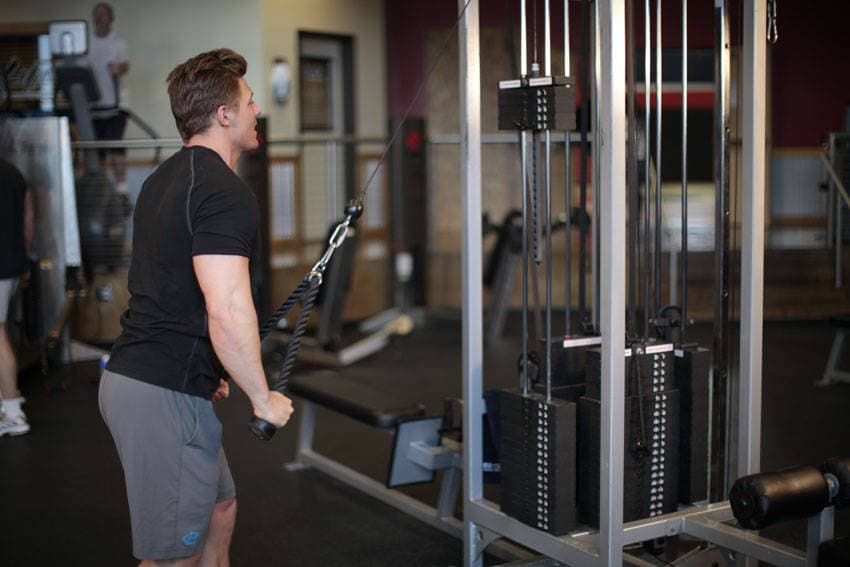 Rope Straight-Arm Pulldown, position 2 of 2