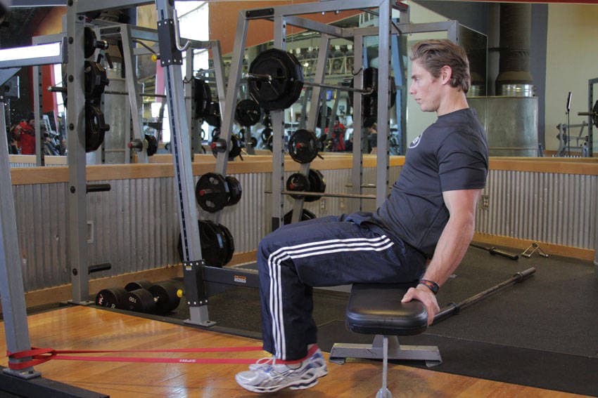 Seated Band Hamstring Curl, position 2 of 2