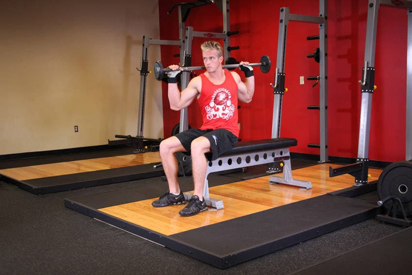 Seated Barbell Twist, position 2 of 2