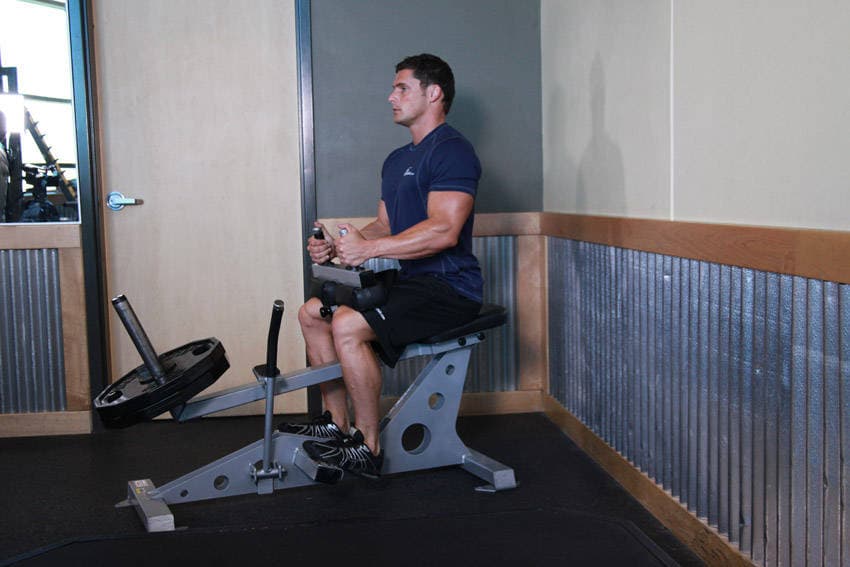 Seated Calf Raise, position 1 of 2