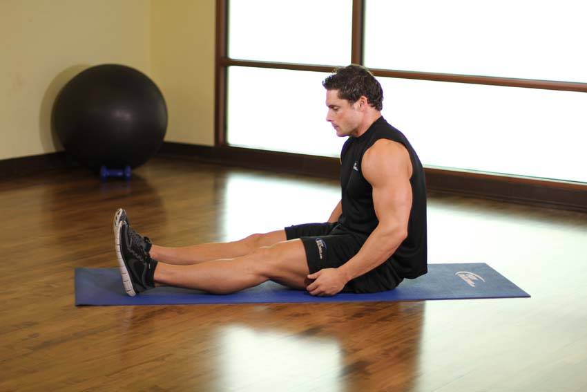 Seated Calf Stretch, position 1 of 2