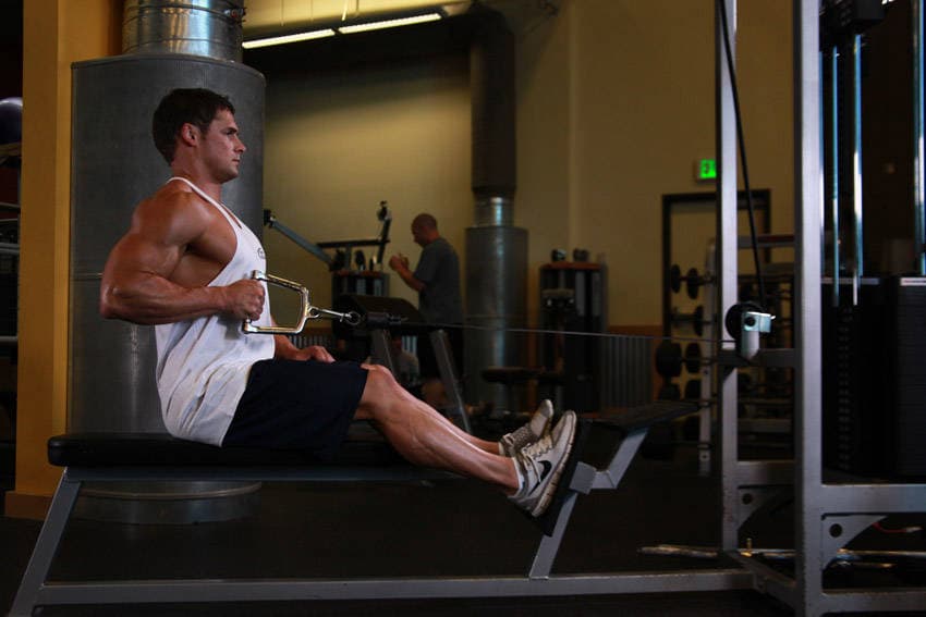 Seated One-arm Cable Pulley Rows, position 2 of 2