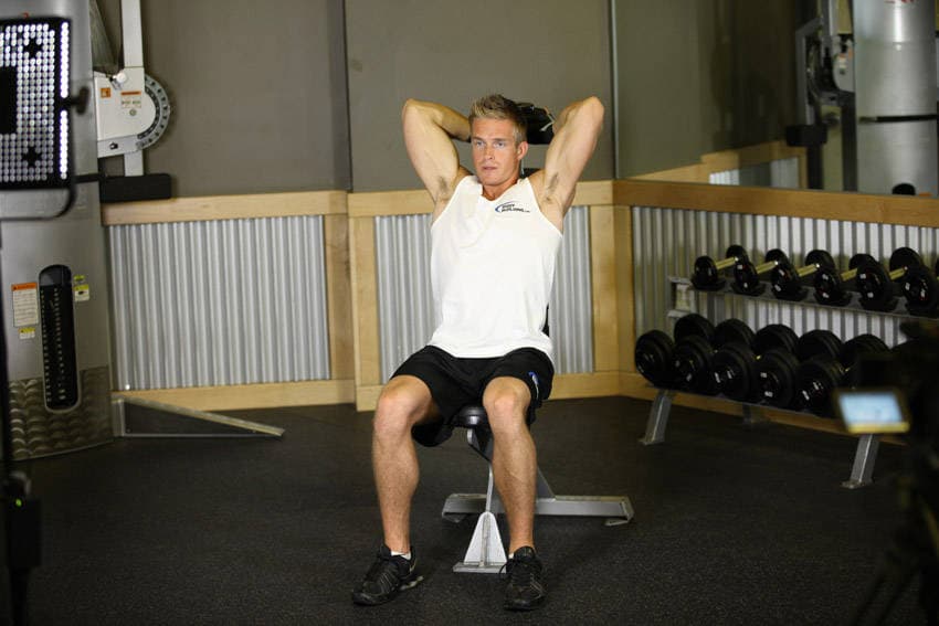 Seated Triceps Press, position 1 of 2