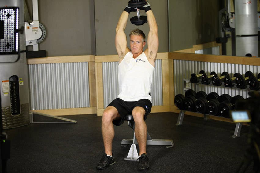 Seated Triceps Press, position 2 of 2