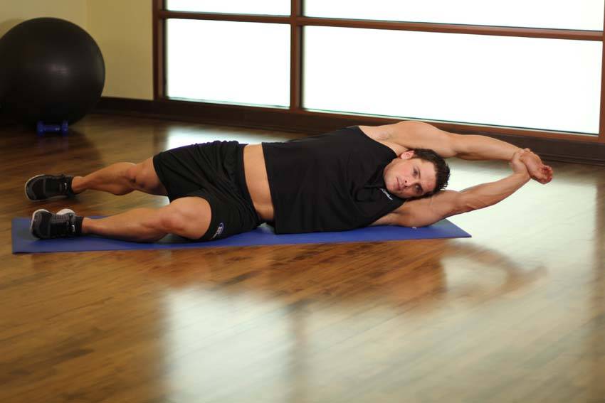 Side-Lying Floor Stretch, position 2 of 2