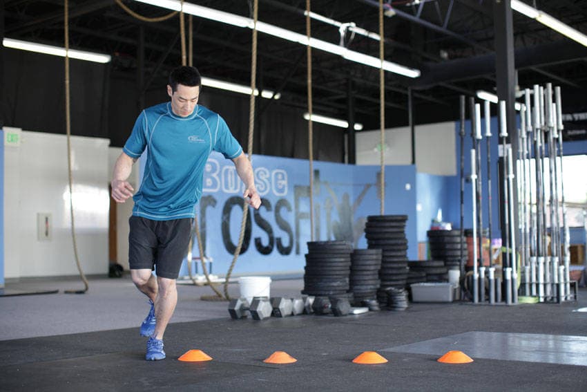 Single-Leg Lateral Hop, position 1 of 2