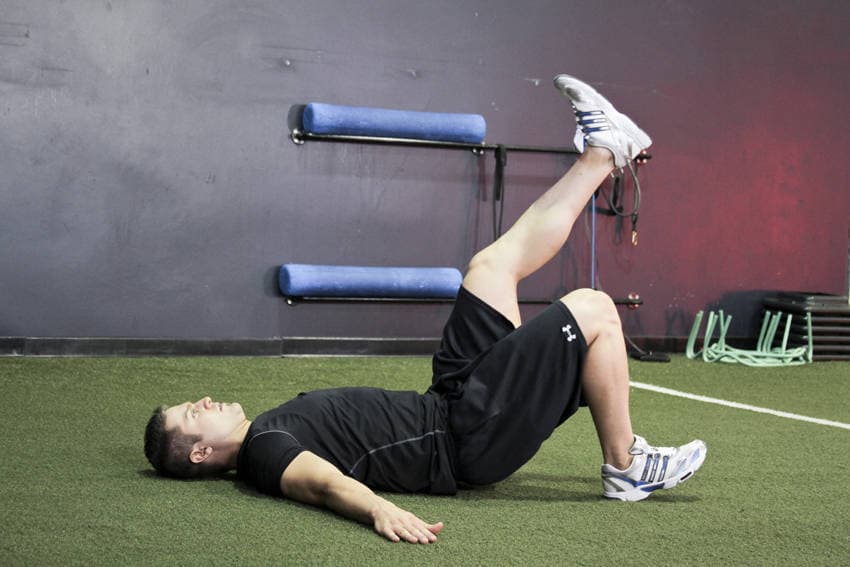 Single Leg Glute Bridge, position 1 of 2