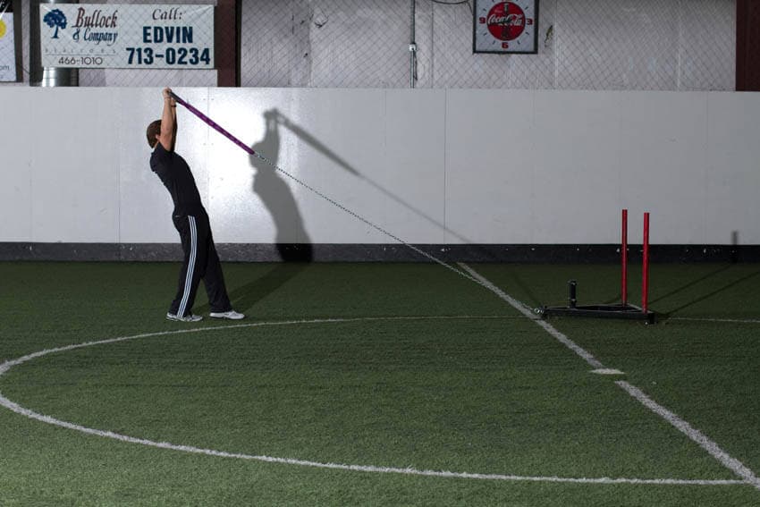 Sled Overhead Backward Walk, position 1 of 2
