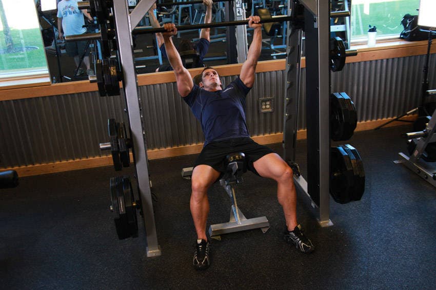 Smith Incline Shoulder Raise, position 2 of 2