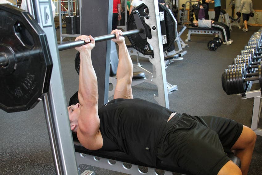 Smith Machine Close-Grip Bench Press, position 2 of 2